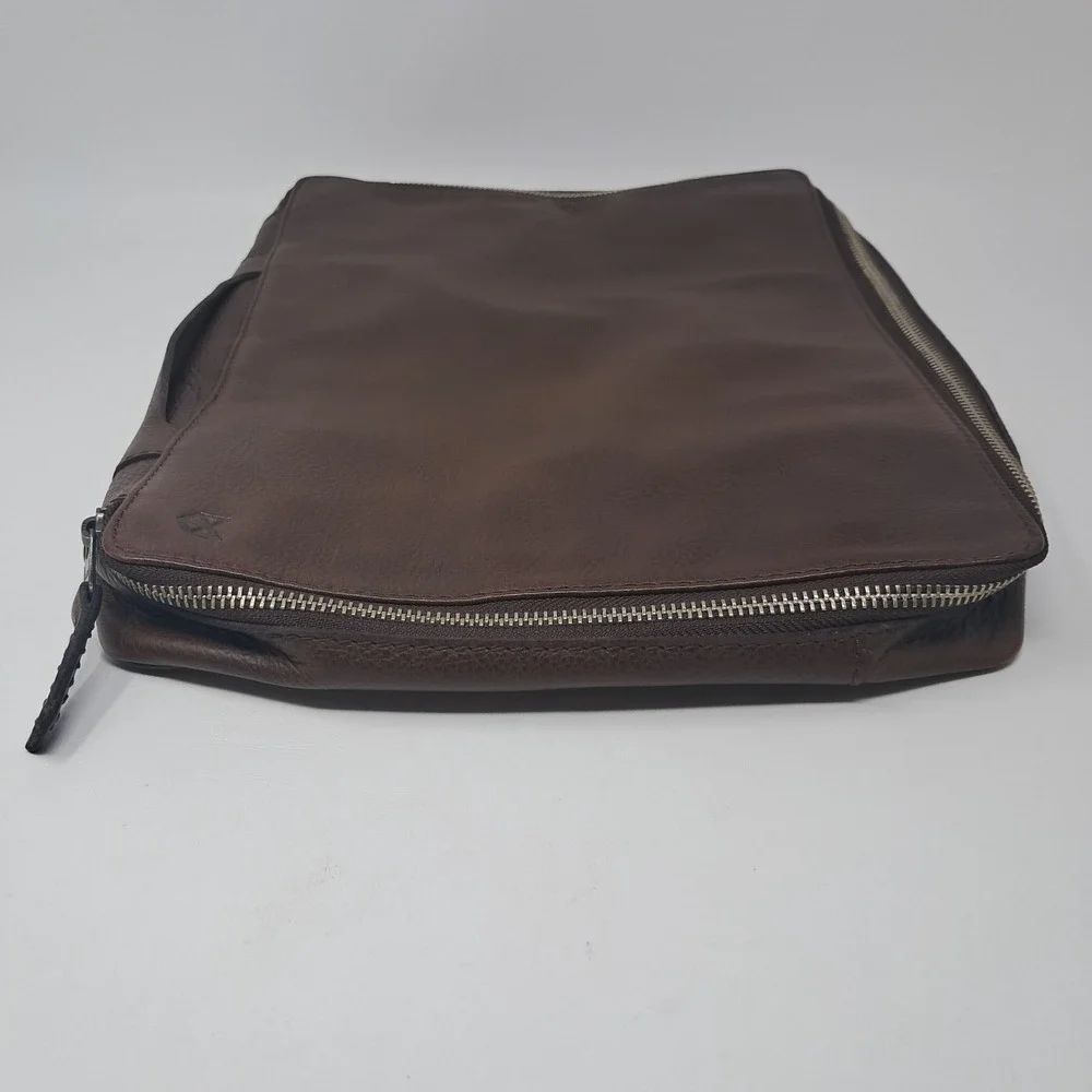 Capra Leather Laptop Portfolio Sleeve Case Brown Full Grain Briefcase 13 14 Bag